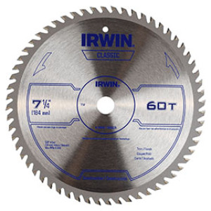 IRWIN 15530ZR 7-1/4" 60T FINISHING & PLYWOOD CIRCULAR SAW BLADE