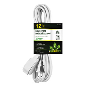 GOGREEN POWER GG-24712 16/2 12' SPT-2 INDOOR EXTENSION CORD WHITE
