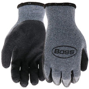 BOSS B32041-XL EXTRA LARGE GRIP GRAY/BLACK LATEX PALM STRING KNIT WRIST GLOVE
