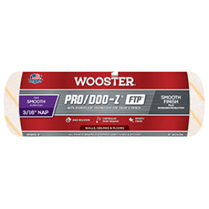 WOOSTER RR665 9" X 3/16" PRO/DOO-Z FTP WHITE/GOLD STRIPES WOVEN ROLLER COVER