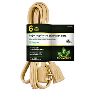 GOGREEN POWER GG-25606 14/3 6' SPT-3 INDOOR EXTENSION CORD BEIGE