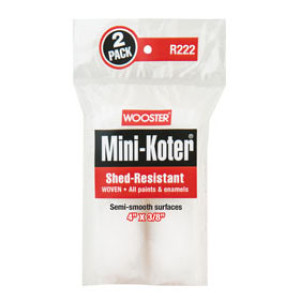 WOOSTER R222 4" X 3/8" MINI-KOTER SHED-RESISTANT WOVEN ROLLER COVER 2-PACK