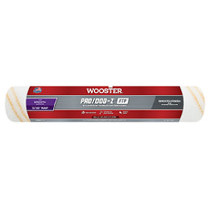 WOOSTER RR665 14" X 3/16" PRO/DOO-Z FTP WHITE/GOLD STRIPES WOVEN ROLLER COVER