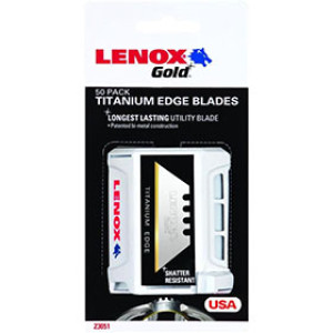LENOX 20351 GOLD50D BI-METAL UTILITY KNIFE BLADES 50 PACK WITH DISPENSER