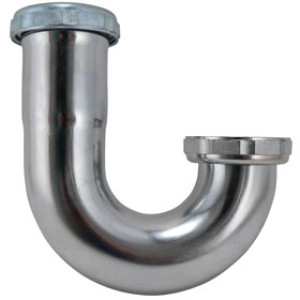 PLUMB PAK PP7CP J BEND SINK TRAP 22 GAUGE 1 1/2" BRASS CHROME PLATED