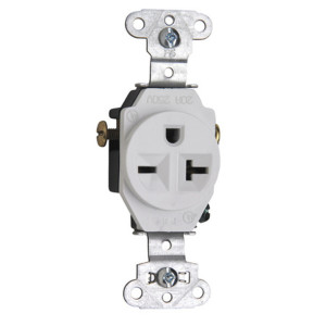 PASS & SEYMOUR  5851WCC8 20A 250V CC SPEC SINGLE RECEPTACLE WH