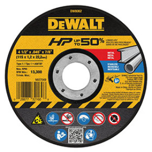 DEWALT DW8062 4-1/2" X .045" X 7/8" CUTTING WHEEL