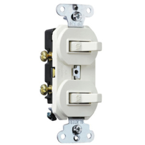 PASS & SEYMOUR  690WGCC6 15A 120/277V CC COMBO 1-POLE 2-SWITCH WHITE