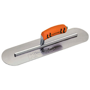 KRAFT CF446PF 14" X 4" CARBON STEEL POOL TROWEL ERGO HANDLE - 11-5/8" SHANK