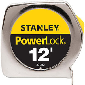 STANLEY 33-212 POWERLOCK 12' X 1/2" TAPE MEASURE - METAL