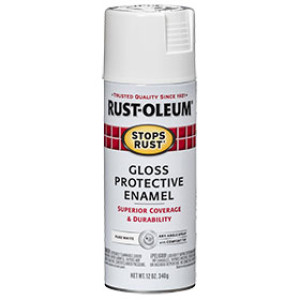 RUST-OLEUM STOPS RUST 250702 12OZ PROTECTIVE ENAMEL GLOSS PURE WHITE SPRAY
