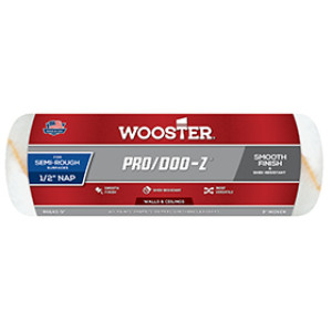WOOSTER RR643 9" X 1/2" PRO/DOO-Z WHITE/GOLD STRIPES WOVEN ROLLER COVER