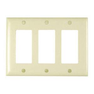 PASS & SEYMOUR  TP263LACC12 3-GANG NYLON WALL PLATE DECORATOR LIGHT ALMOND