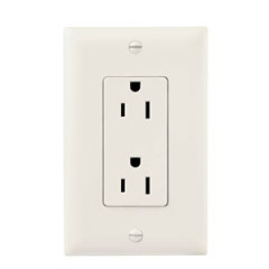 PASS & SEYMOUR  885LACC14 15A 125V AC CC DECOR OUTLET 2-POLE 3-WIRE LGHT ALMND