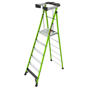 LITTLE GIANT 19306 FORTRESS IAA 6' FIBERGLASS PLATFORM LADDER WITH WRAPAROUND