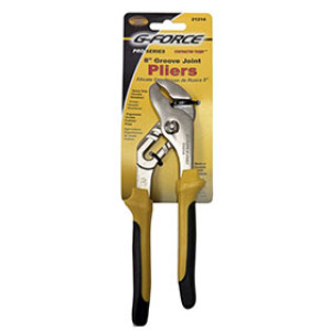 G-FORCE 21214 8" GROOVED JOINT PLIERS ERGO GRIP HANDLE