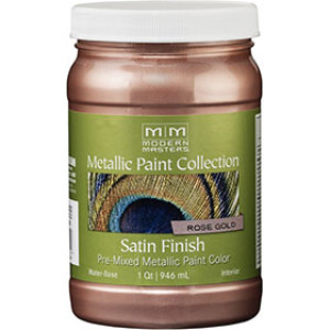MODERN MASTERS ME790-32 ROSE GOLD SATIN METALLIC PAINT SEMI-OPAQUE