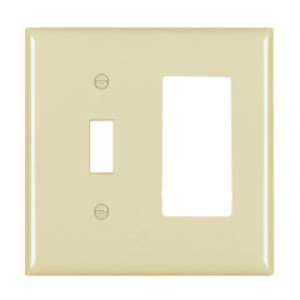 PASS & SEYMOUR  TP126ICC12 NYLON WALL PLATE TOGGLE/DECORATOR OUTLET IVORY
