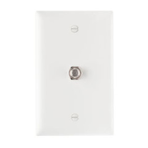 PASS & SEYMOUR  TPCATVWCC12 1-GANG PLATE WITH F-TYPE COAX CONNECTOR WHITE