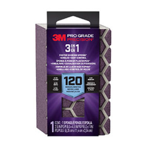 3M DCDA120-PGP-1T 2.5" X 4.5" X 1" 120 GRIT 3-IN-1 PRO GRADE SANDING SPONGE
