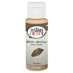 RUST-OLEUM TESTORS CRAFT 292496A 2 OZ ACRYLIC METALLIC PAINT GOLD WATER-BASED
