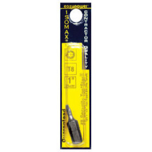 EAZYPOWER 13240 T8 TEE STAR SECURITY 1/4" HEX INSERT BIT 1" LONG 1-PACK