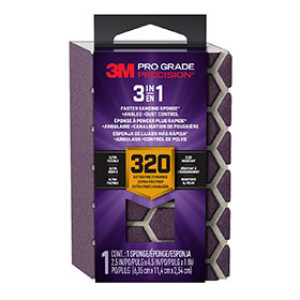 3M FSB320-PGP-1T 2.5" X 4.5" X 1" 320 GRIT PRO GRADE  SANDING SPONGE