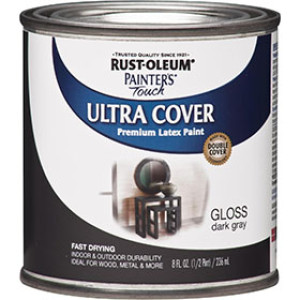 RUST-OLEUM PAINTER'S TOUCH 1986730 ULTRA COVER GLOSS DARK GRAY LATEX PAINT