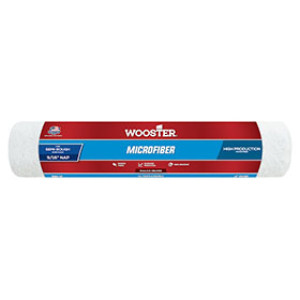 WOOSTER R524 14" X 9/16" MICROFIBER BLUE-STRIPED FIBERLOCK FABRIC ROLLER COVER