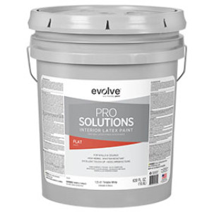 EVOLVE PAINTS 125-81-5 SOLUTIONS 5GAL INTERIOR LATEX FLAT WHITE PAINT