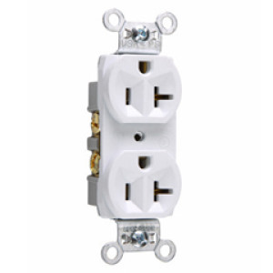 PASS & SEYMOUR  CR20WCC12 20A 125V CC COMMERCIAL DUPLEX RECEPTACLE WHITE