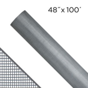 NEW YORK WIRE FCS8847M 48" X 100' SILVER FIBERGLASS SCREEN WIRE (18 X 16 MESH)