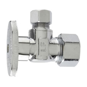 PLUMB PAK PP61PCLF QUARTER TURN ANGLE VALVE 1/2" NOM COP X 3/8" OD LEAD FREE