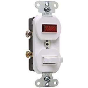 PASS & SEYMOUR  692WGCC6 15A 120V CC COMBO GROUNDING 1-P PILOT WHITE