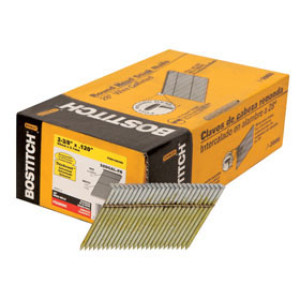 BOSTITCH S8DGAL-FH STICK FRAMING NAIL 2-38" X .120" SMOOTH GALVANIZED 2M/BOX