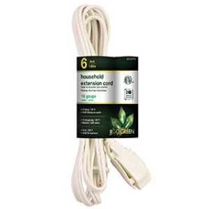 GOGREEN POWER GG-24706 16/2 6' SPT-2 INDOOR EXTENSION CORD WHITE