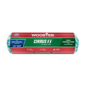 WOOSTER R184 9" X 1/2" CIRRUS X WHITE/GREEN STRIPE POLYAMIDE ROLLER COVER
