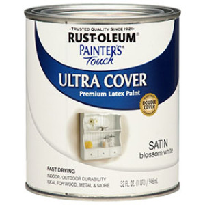 RUST-OLEUM PAINTER'S TOUCH 267330 BLOSSOM WHITE ULTRA COVER SATIN LATEX PAINT
