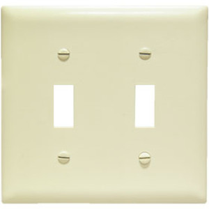 PASS & SEYMOUR  TP2ICC30 2-GANG WALL PLATE 2 TOGGLE IVORY