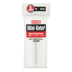 WOOSTER R222 6" X 3/8" MINI-KOTER SHED-RESISTANT WOVEN ROLLER COVER 2-PACK