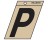 P-T 839430 3" BLACK ON GOLD LETTER P ANGLE-CUT MYLAR SELF ADHESIVE