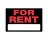 P-T 839926 8" X 12" FOR RENT STYRENE SIGN RED & BLACK