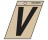 P-T 839442 3" BLACK ON GOLD LETTER V ANGLE-CUT MYLAR SELF ADHESIVE