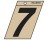 P-T 839472 3" BLACK ON GOLD NUMBER 7 ANGLE-CUT MYLAR SELF ADHESIVE