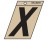 P-T 839446 3" BLACK ON GOLD LETTER X ANGLE-CUT MYLAR SELF ADHESIVE