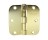 G-FORCE 42205 ROUND CORNER POLISHED BRASS 3-1/2" BUTT HINGES BULK "NO SCREWS"