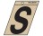 P-T 839436 3" BLACK ON GOLD LETTER S ANGLE-CUT MYLAR SELF ADHESIVE