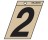 P-T 839462 3" BLACK ON GOLD NUMBER 2 ANGLE-CUT MYLAR SELF ADHESIVE