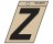 P-T 839450 3" BLACK ON GOLD LETTER Z ANGLE-CUT MYLAR SELF ADHESIVE