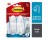 3M 17081B-ES COMMAND WHITE MEDIUM BATH HOOKS WATER RESISTANT STRIPS 3LB 2HOOKS